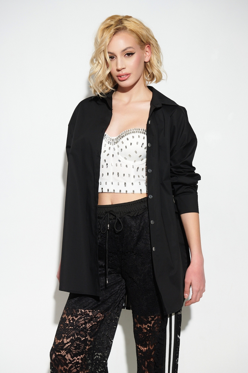 Kellys Long Shirt With Stripe On The Back