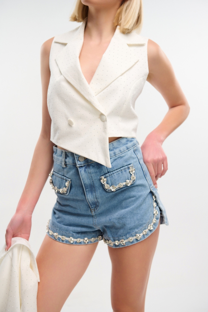 Kelly's Vest With Rhinestones