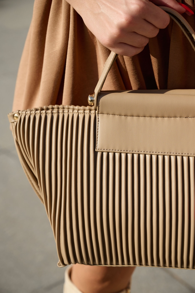 Pleated PU Handbag