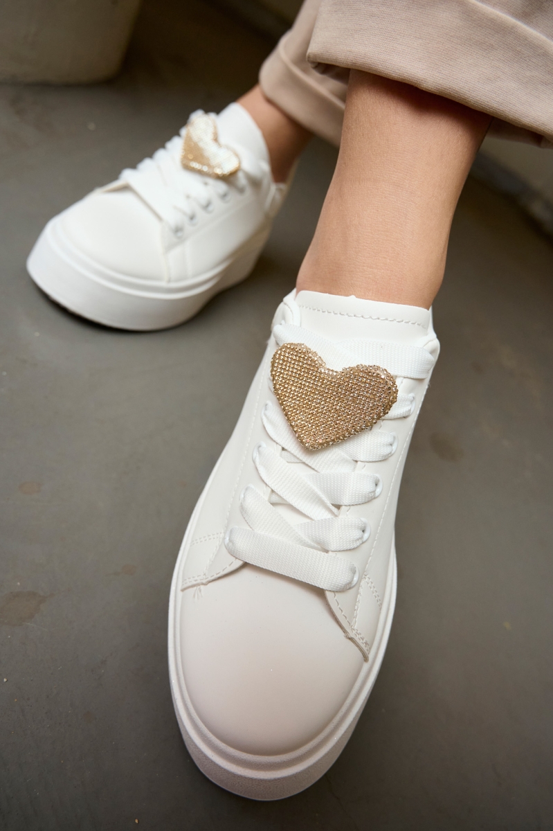 Heart Rhinestones Sneakers