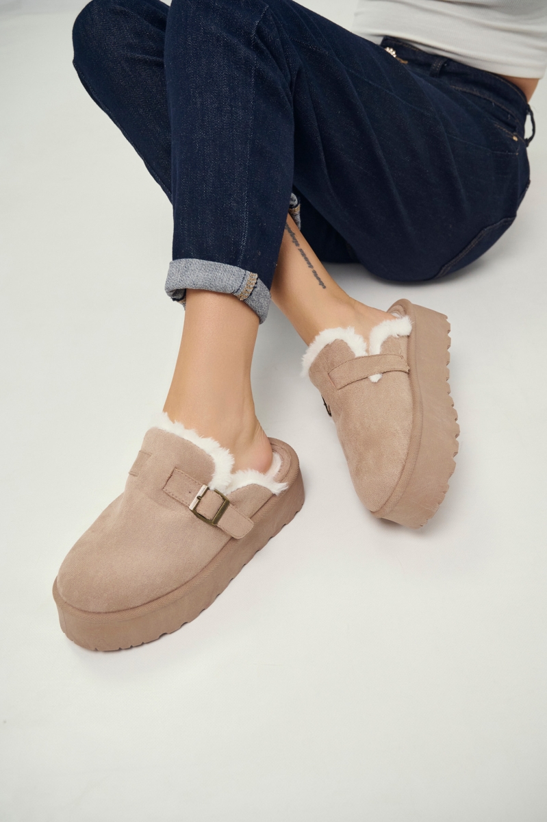 Παντόφλα Δίπατη Γούνα Μέσα