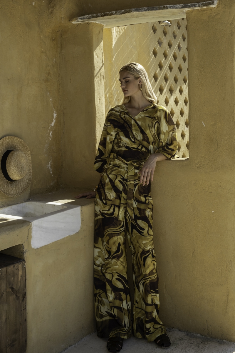Mystique Abstract Print Wide-Leg Pants