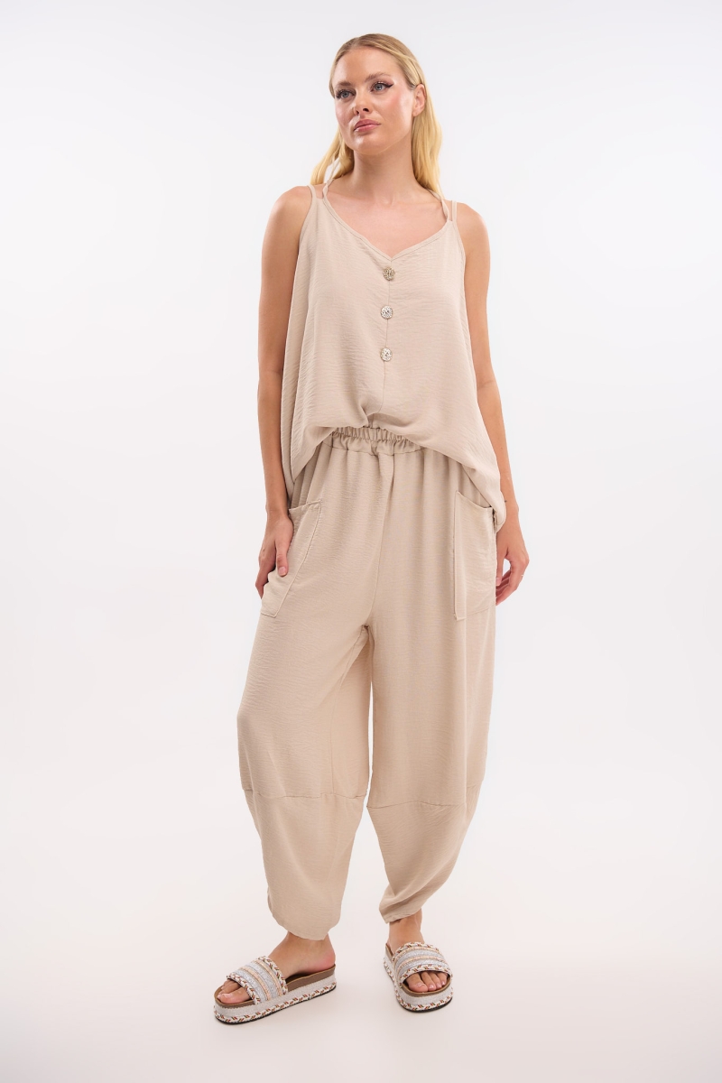 Top with Double Straps and Buttons
