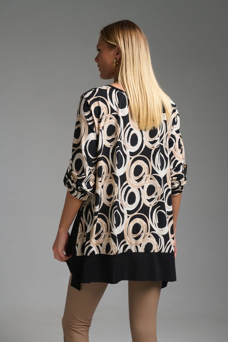 Μπλούζα Δίχρωμη Με Μαύρη Φάσα