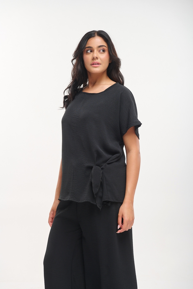 Crepe Blouse With Side Tie