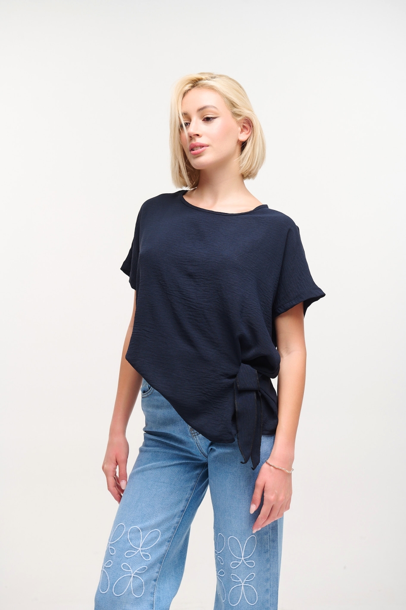 Crepe Blouse With Side Tie