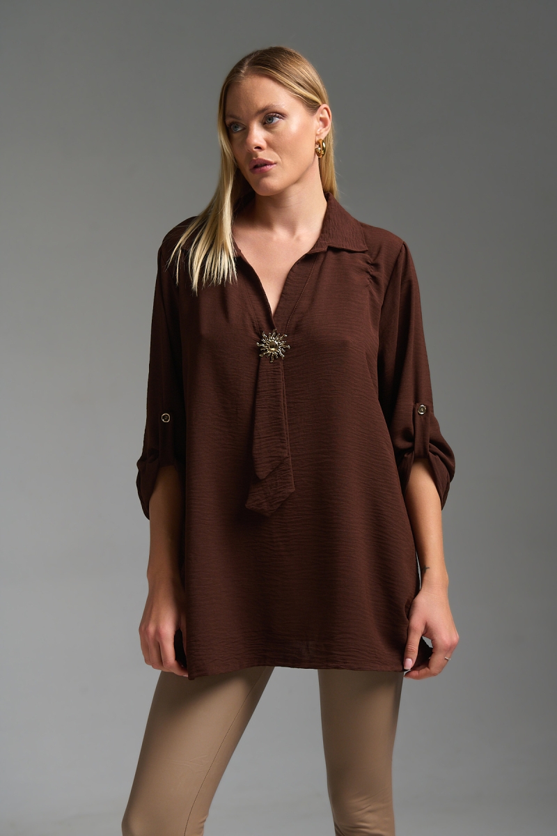 Μπλούζα Μακρυμάνικη Με Γιακά