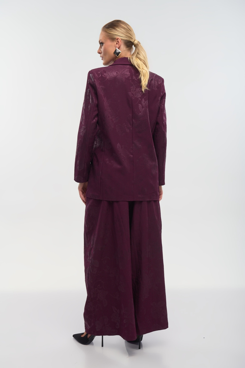 Brocade-Texture Palazzo Pants