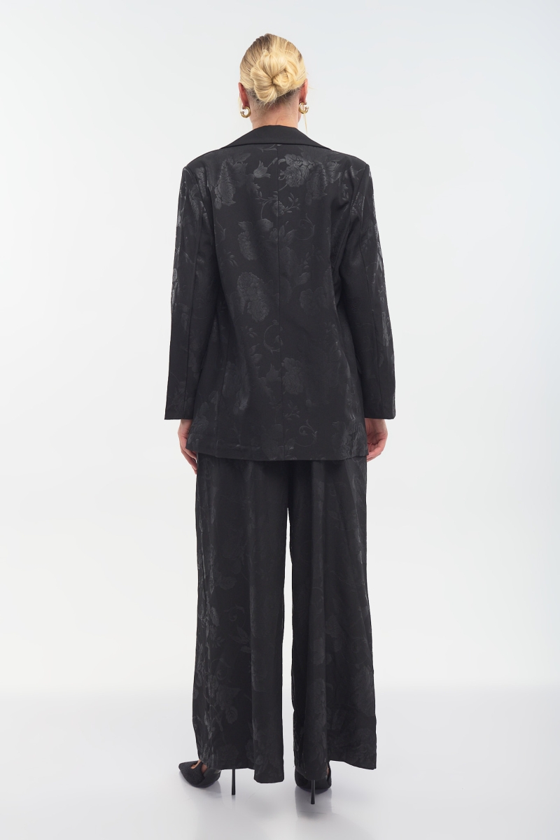 Brocade-Texture Palazzo Pants