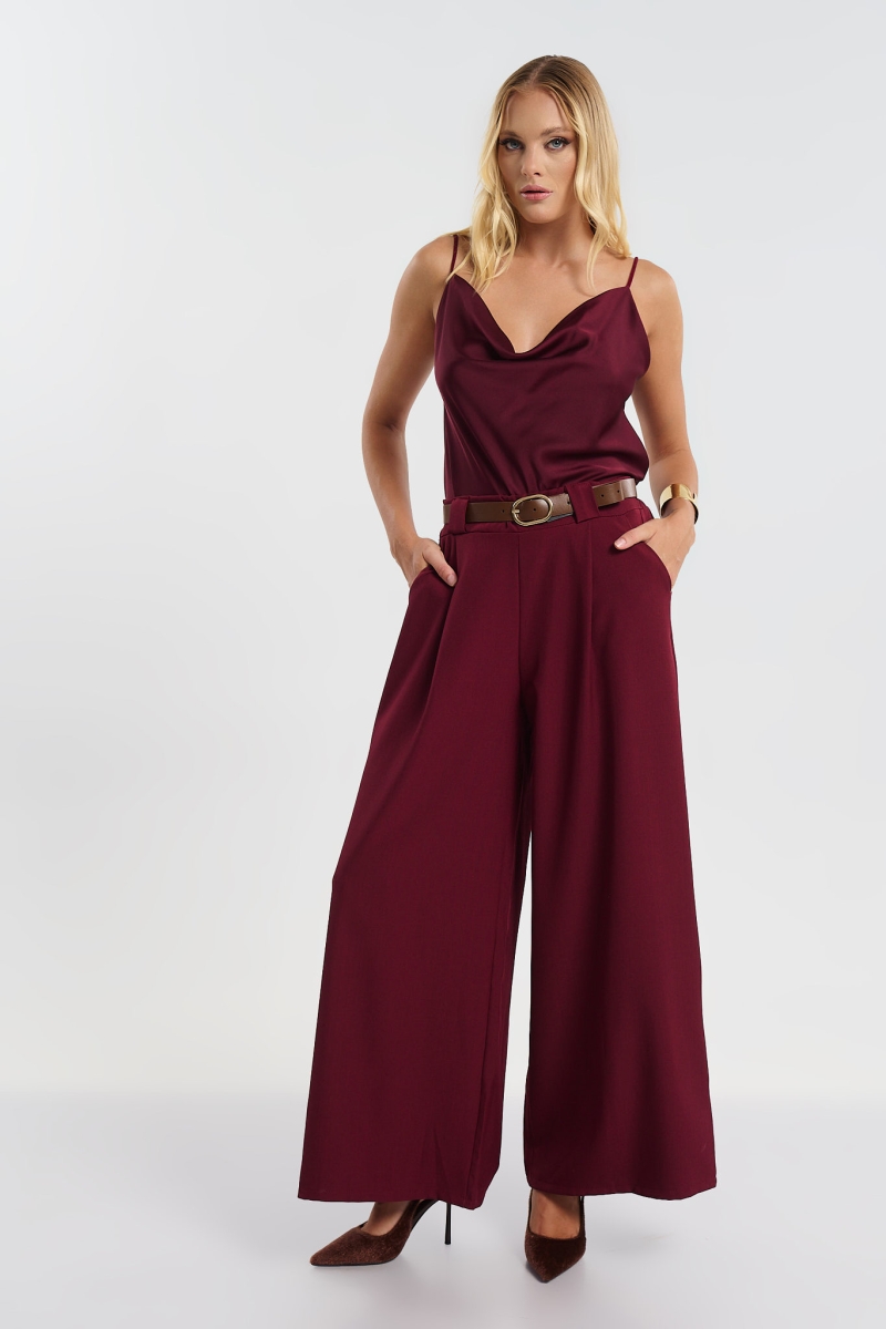 Belted Wide Leg Pants