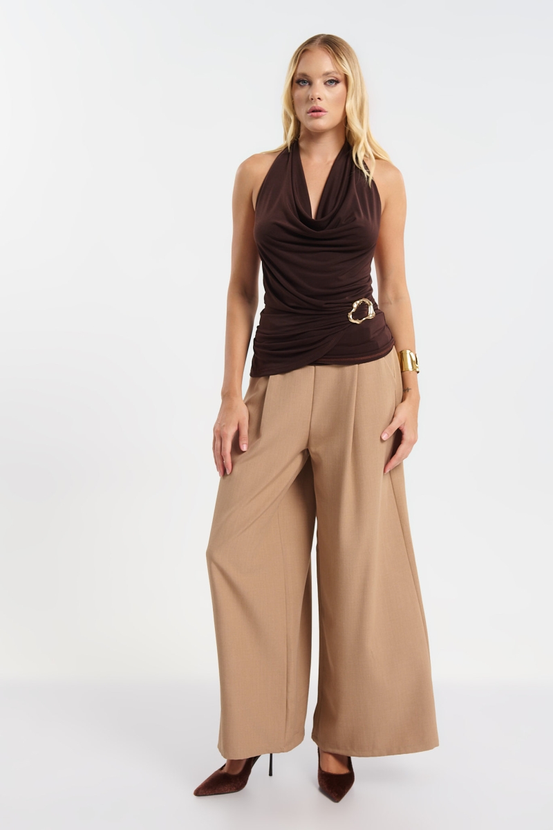 Belted Wide Leg Pants