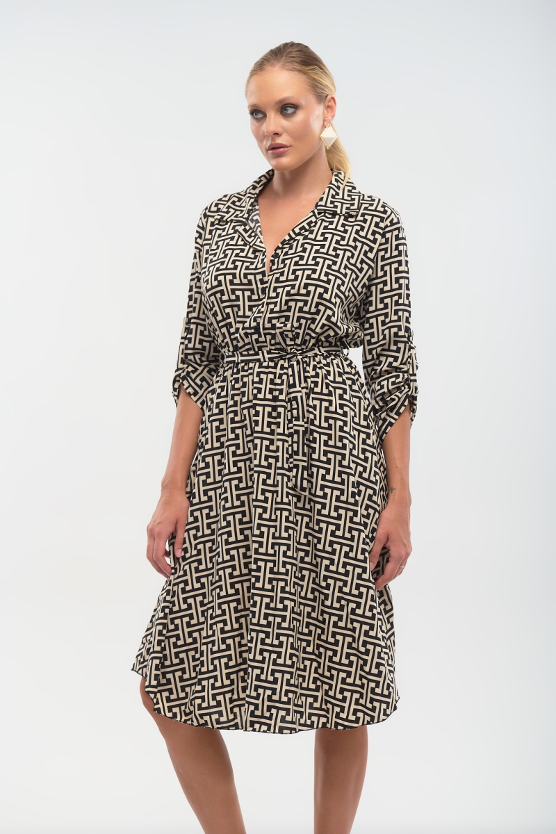 Buttoned Midi Dress