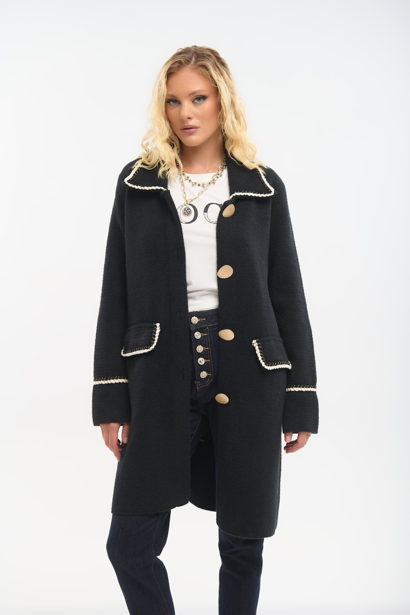 Mao Collar Mohair Coat – Elegant & Timeless