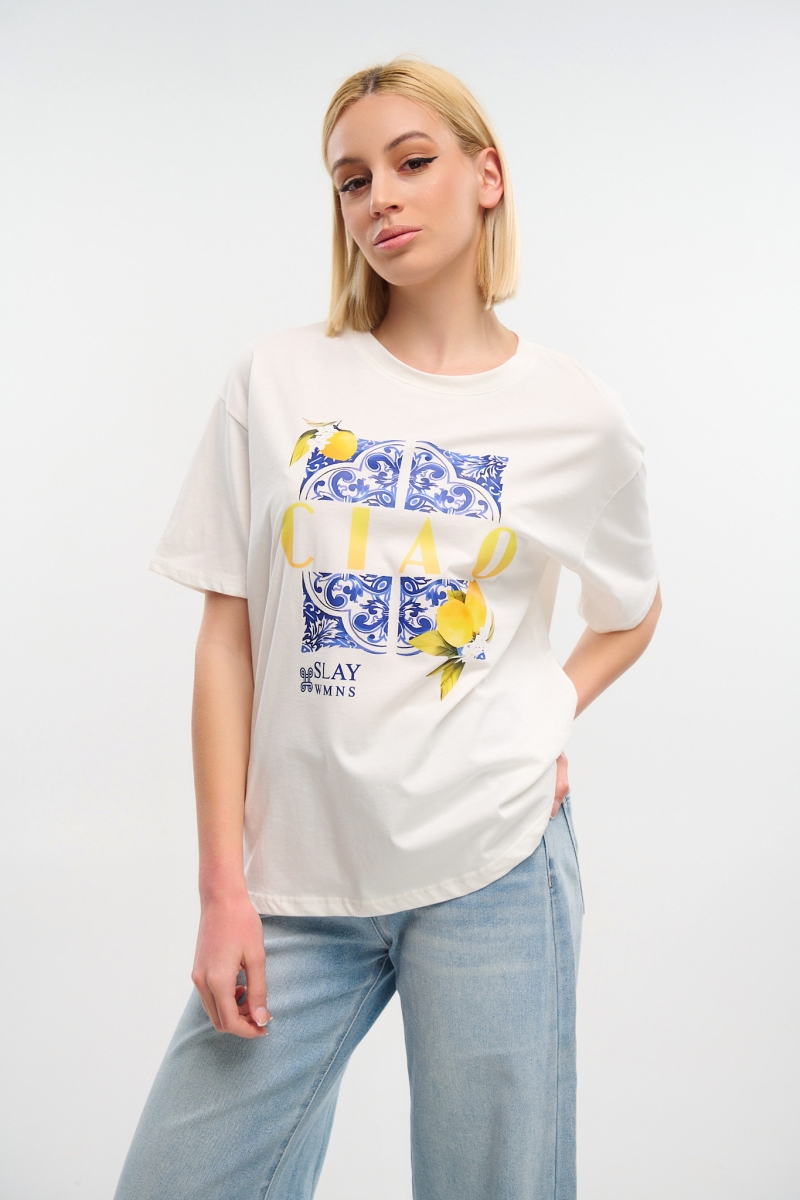 T-shirt Ciao Με Print Λεμόνια