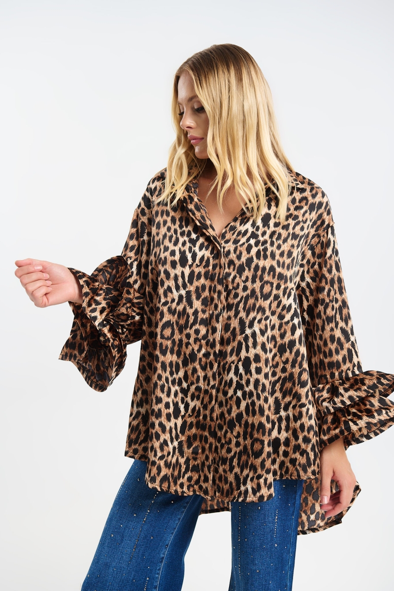 Πουκαμίσα με 3D Μανίκια & Animal Print
