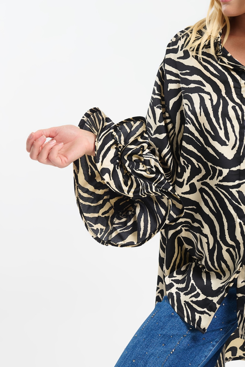 Πουκαμίσα με 3D Μανίκια & Zebra Print
