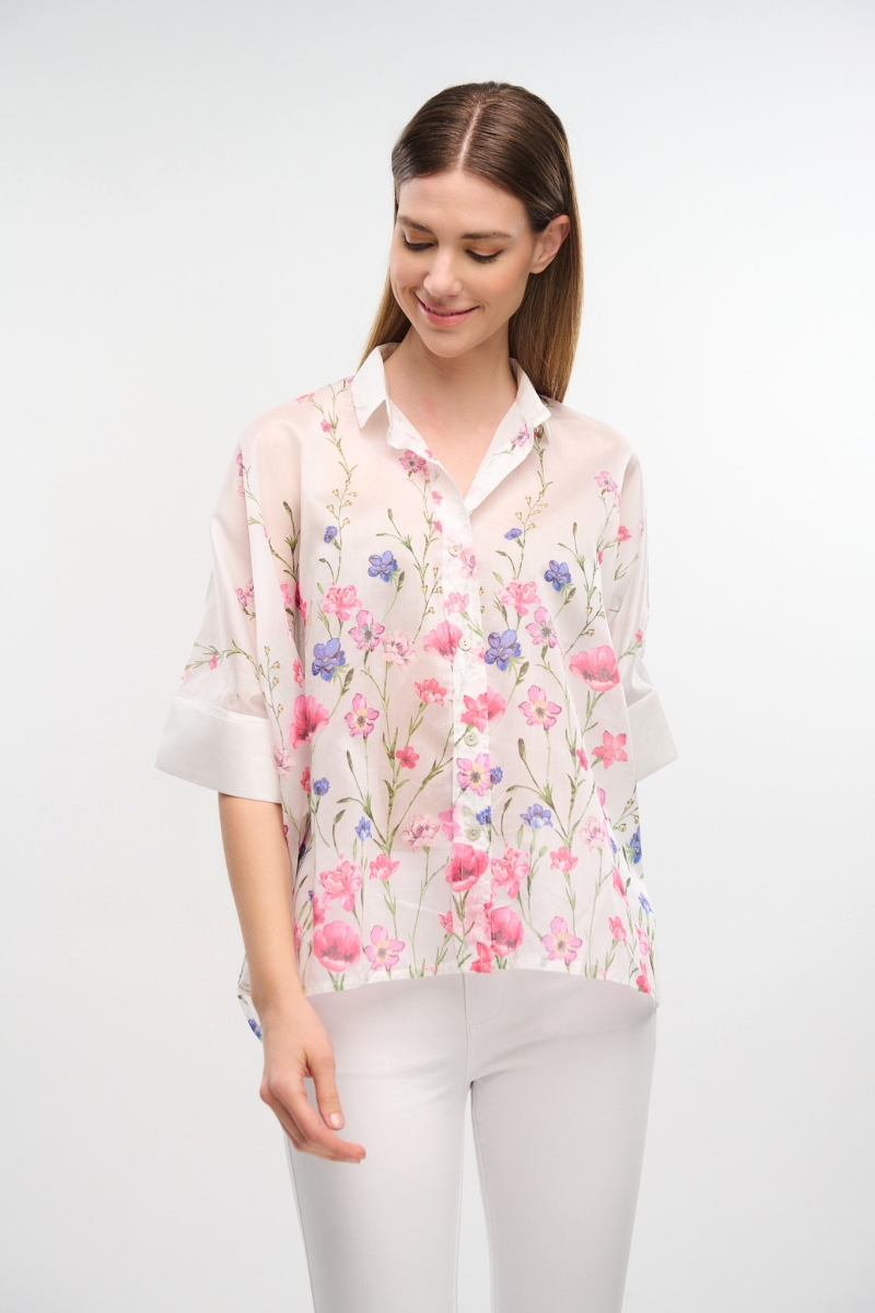 Cthrou Shirt With Floral Print