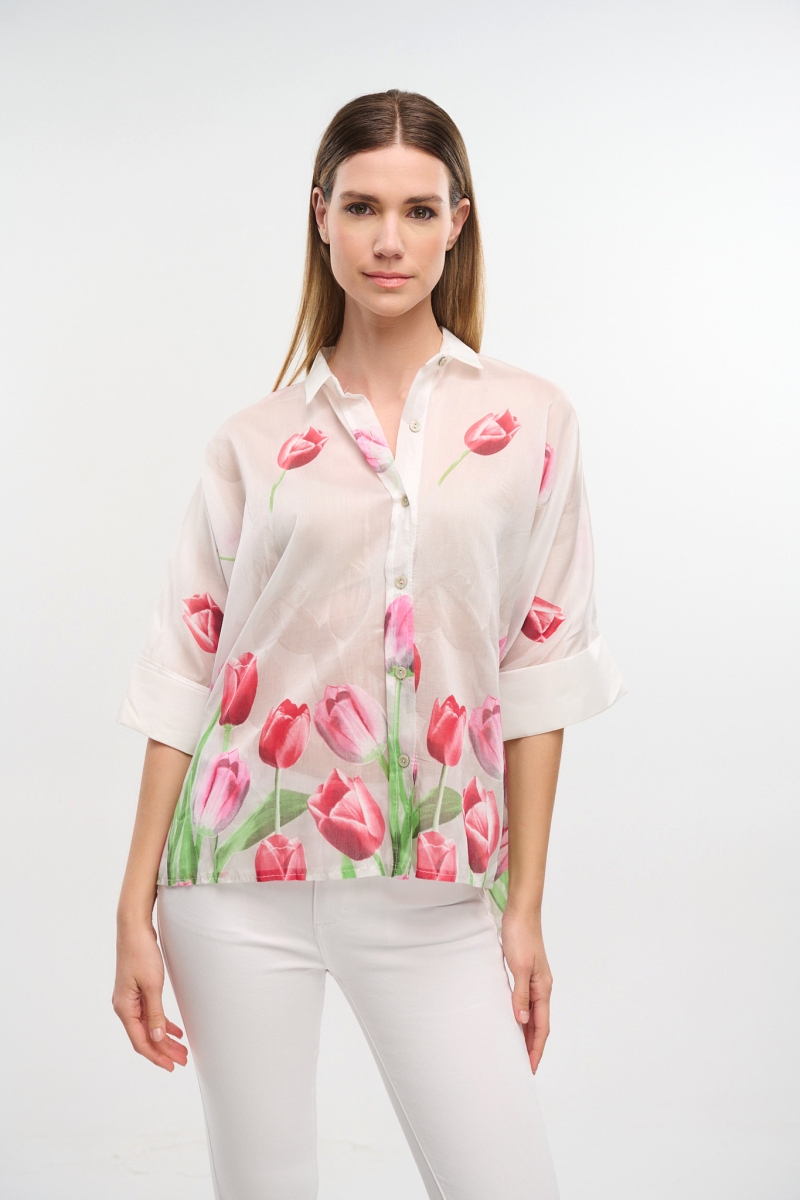 Cthrou Shirt With Floral Print