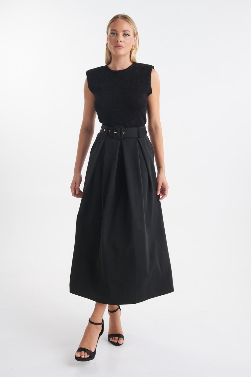 Belted Maxi Skirt