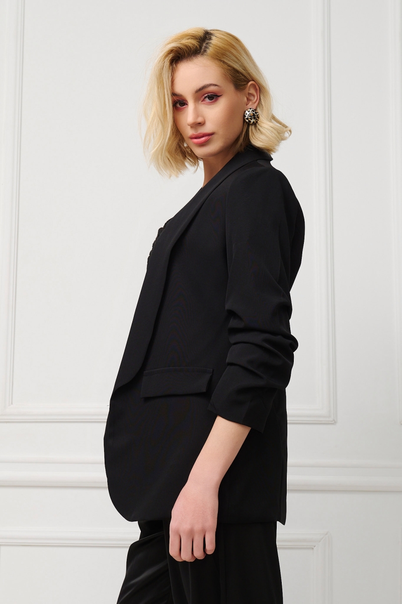 Shirred Sleeve Blazer
