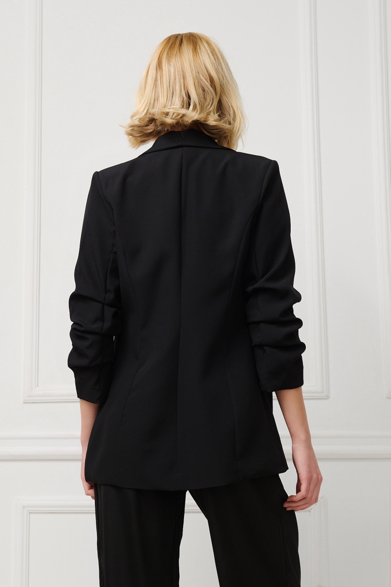 Shirred Sleeve Blazer