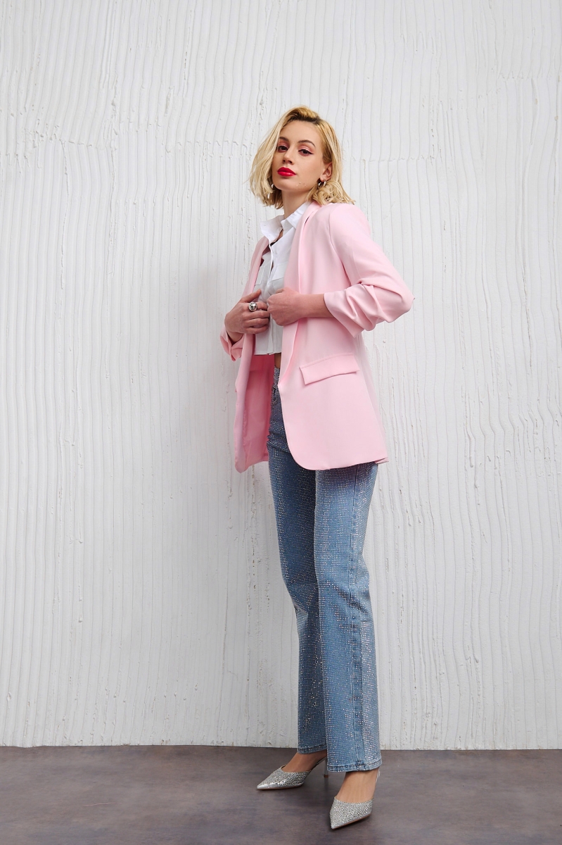 Shirred Sleeve Blazer