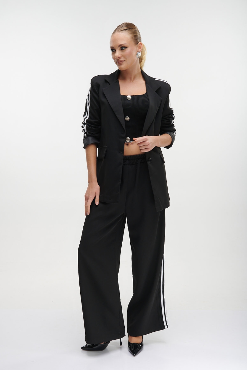 Side Strapped Set Blazer & Wide Pants