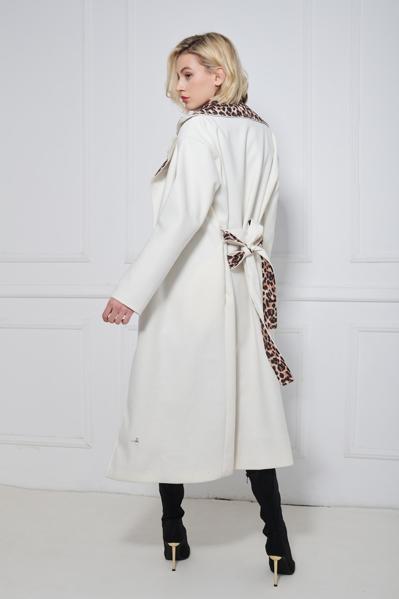 Animal Print Lining Long Coat