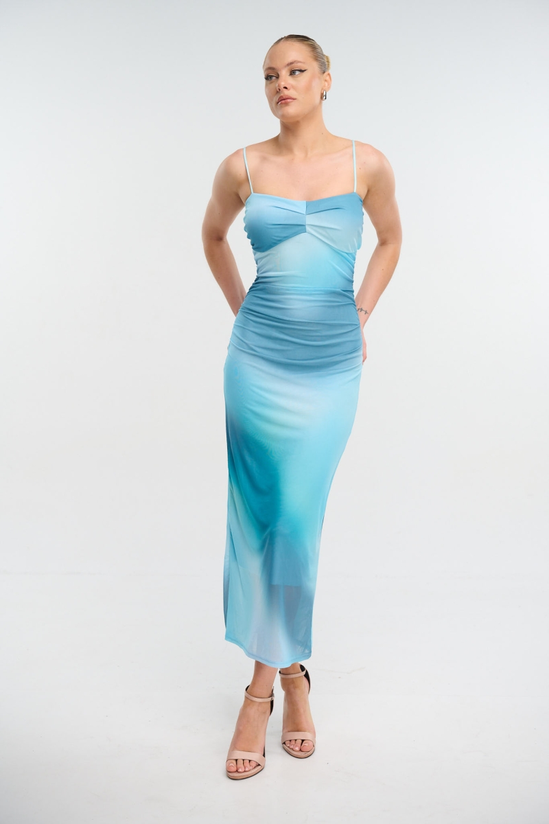 Φόρεμα Maxi Τούλινο Με Νερά