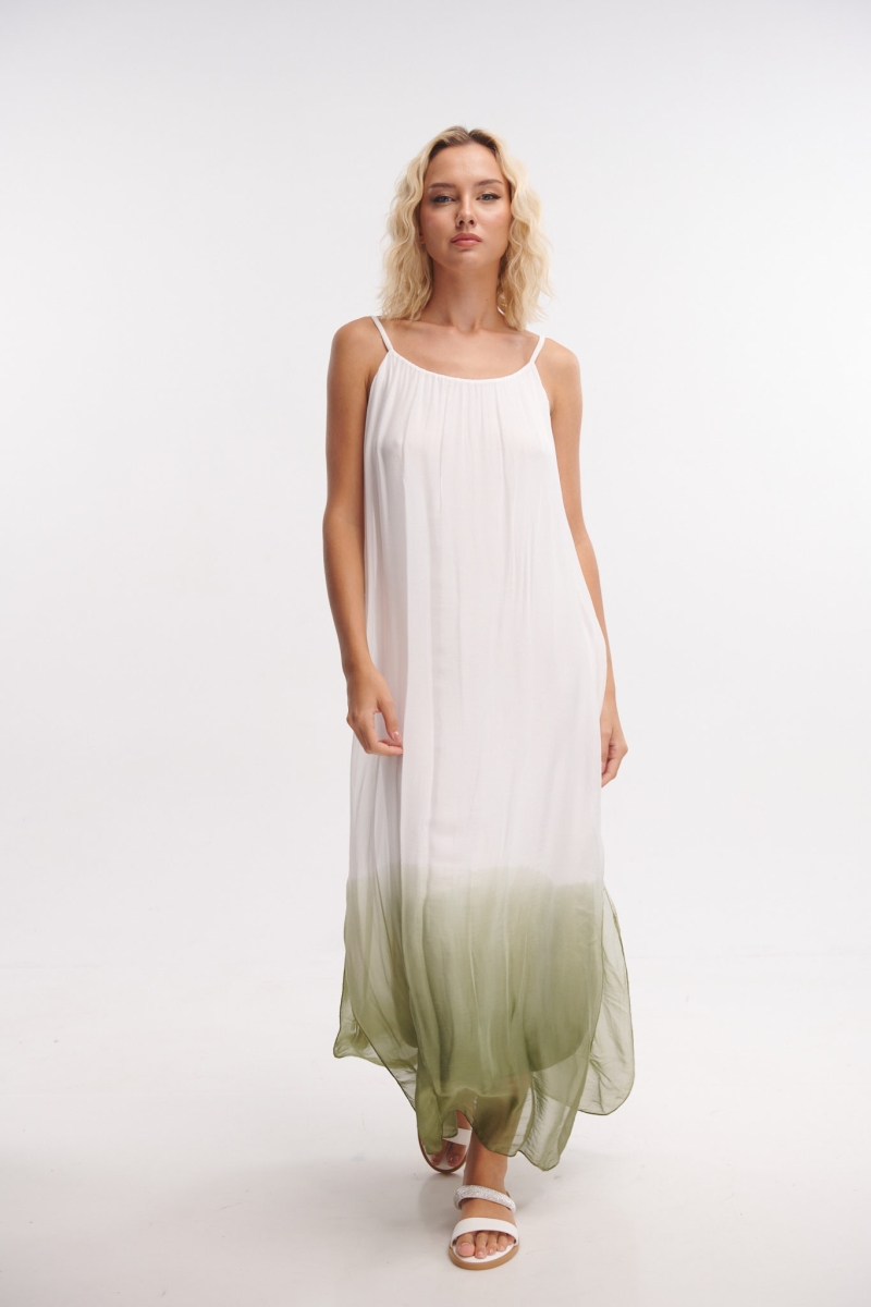 De Lave Silk Strapped Maxi Dress