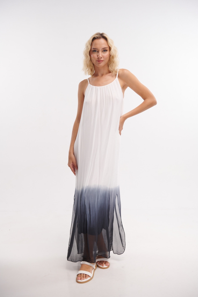 De Lave Silk Strapped Maxi Dress