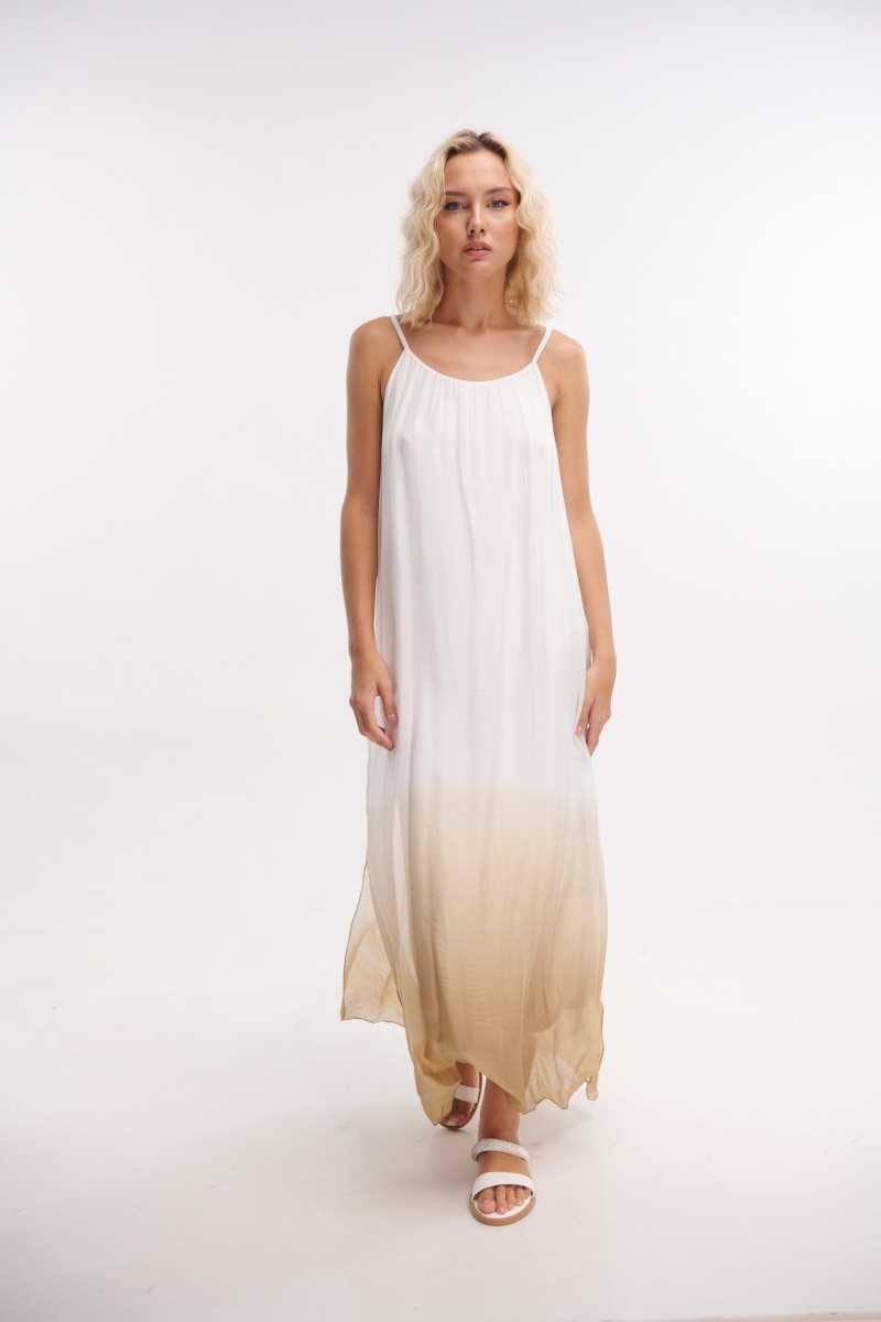 De Lave Silk Strapped Maxi Dress