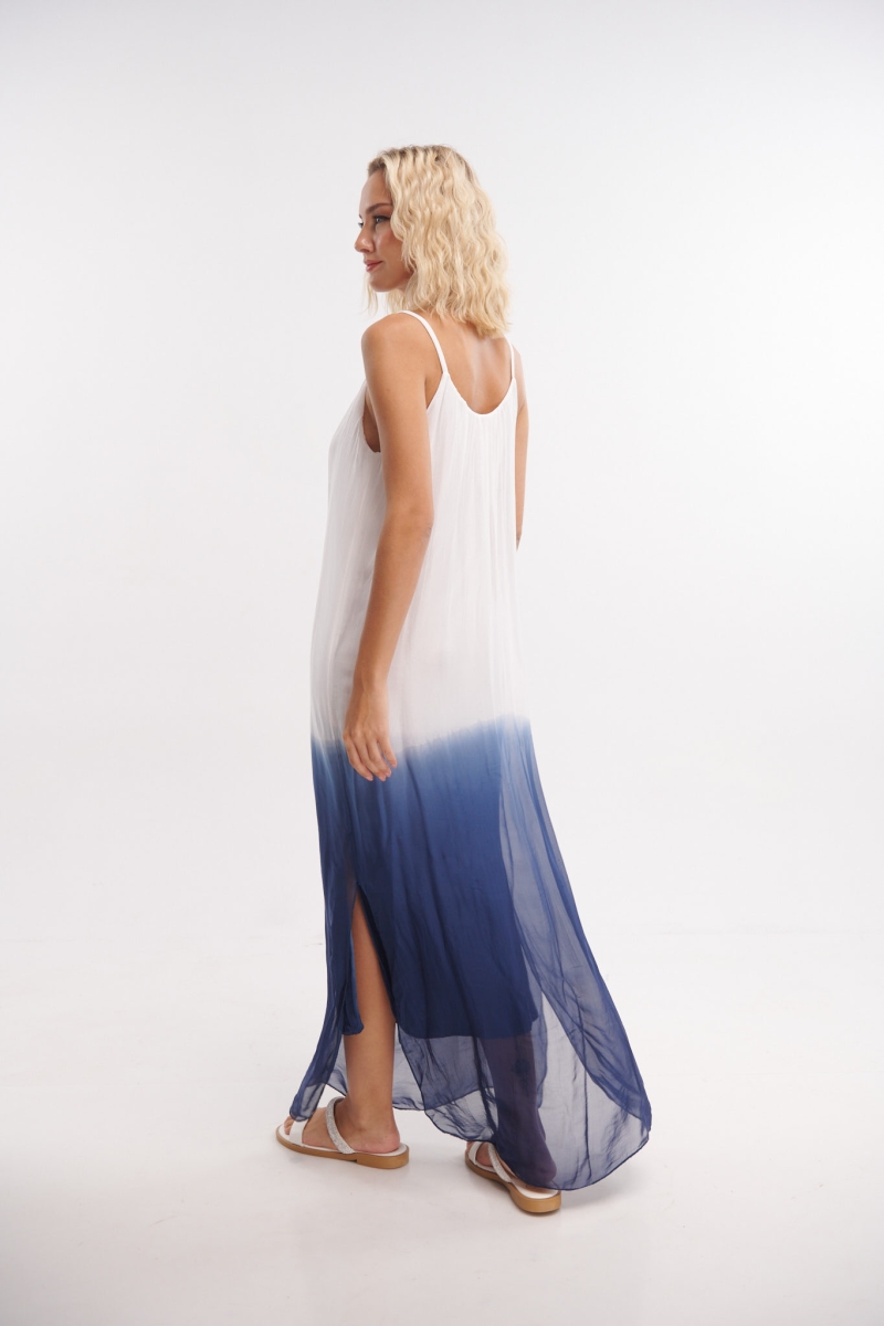 De Lave Silk Strapped Maxi Dress