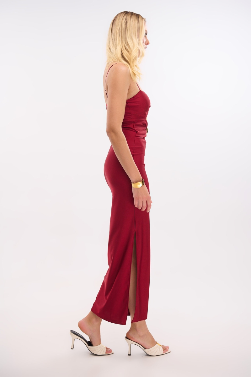 Gold Detailed Midi Dress