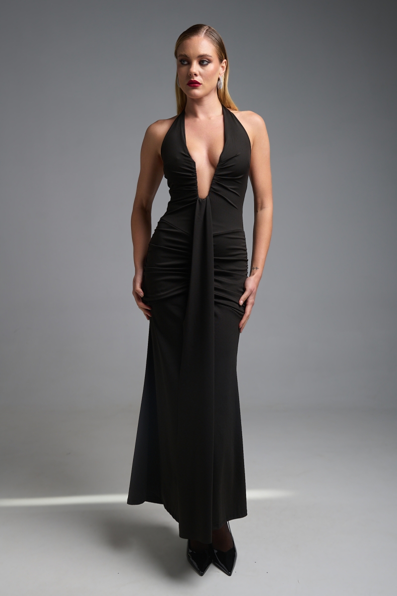 Φόρεμα Μάξι Δετό Με Σούρα