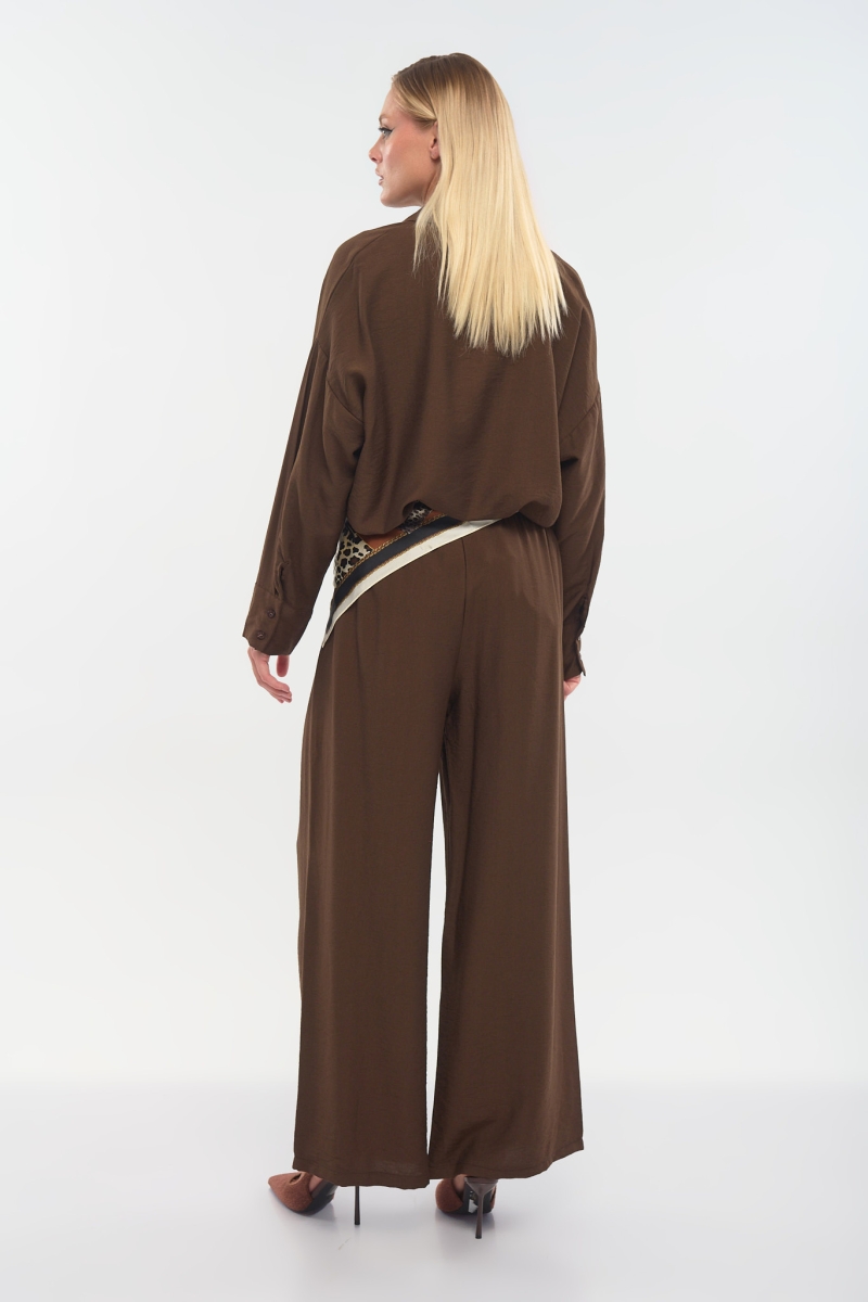 Shirt & Trousers Set with Decorative Buttons