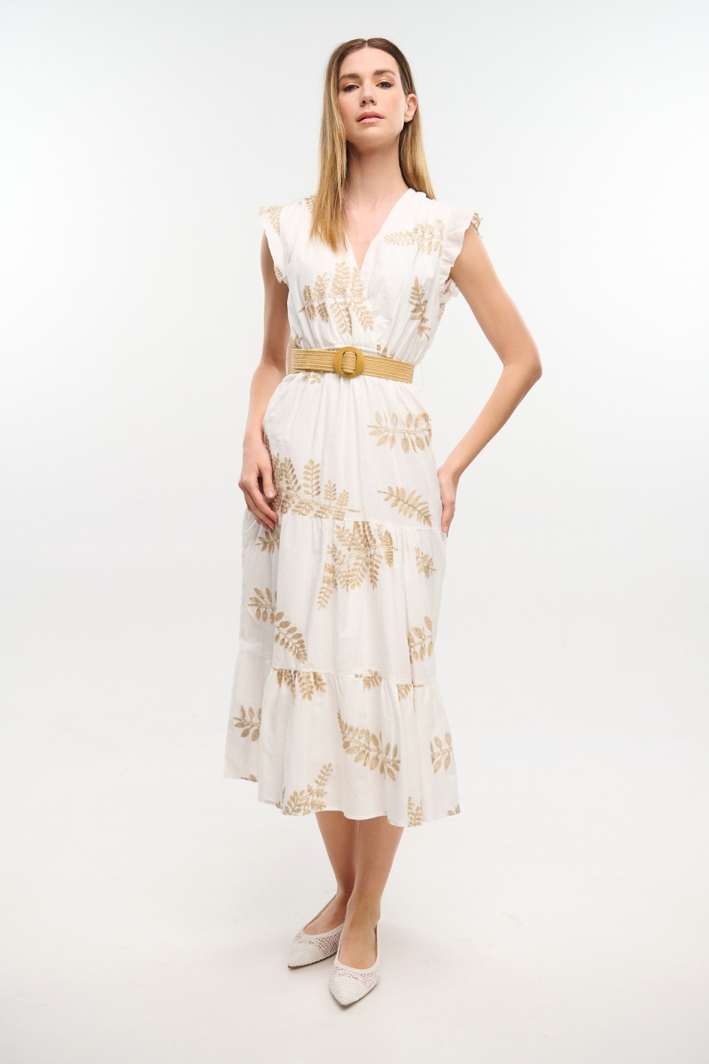 Midi Dress With Gold Details