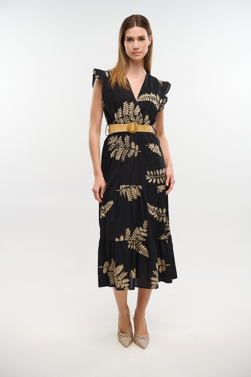 Midi Dress With Gold Details