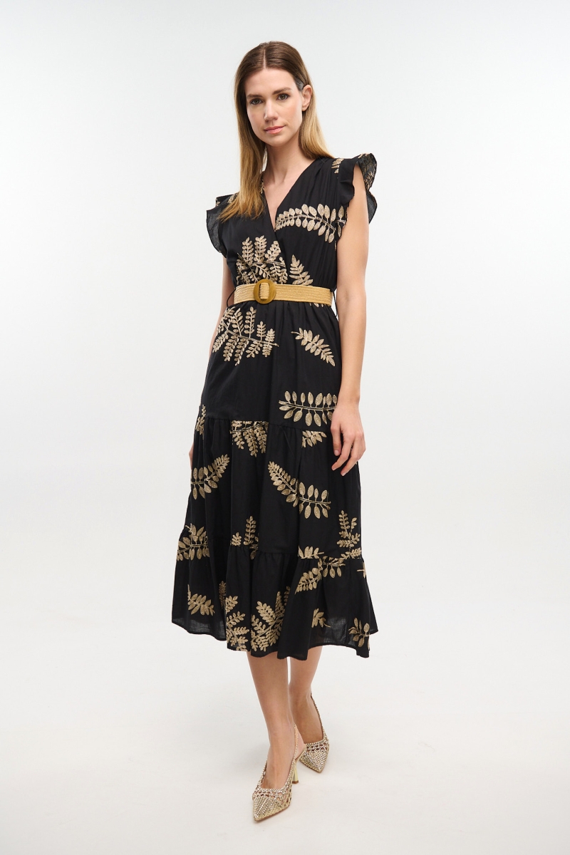 Midi Dress With Gold Details