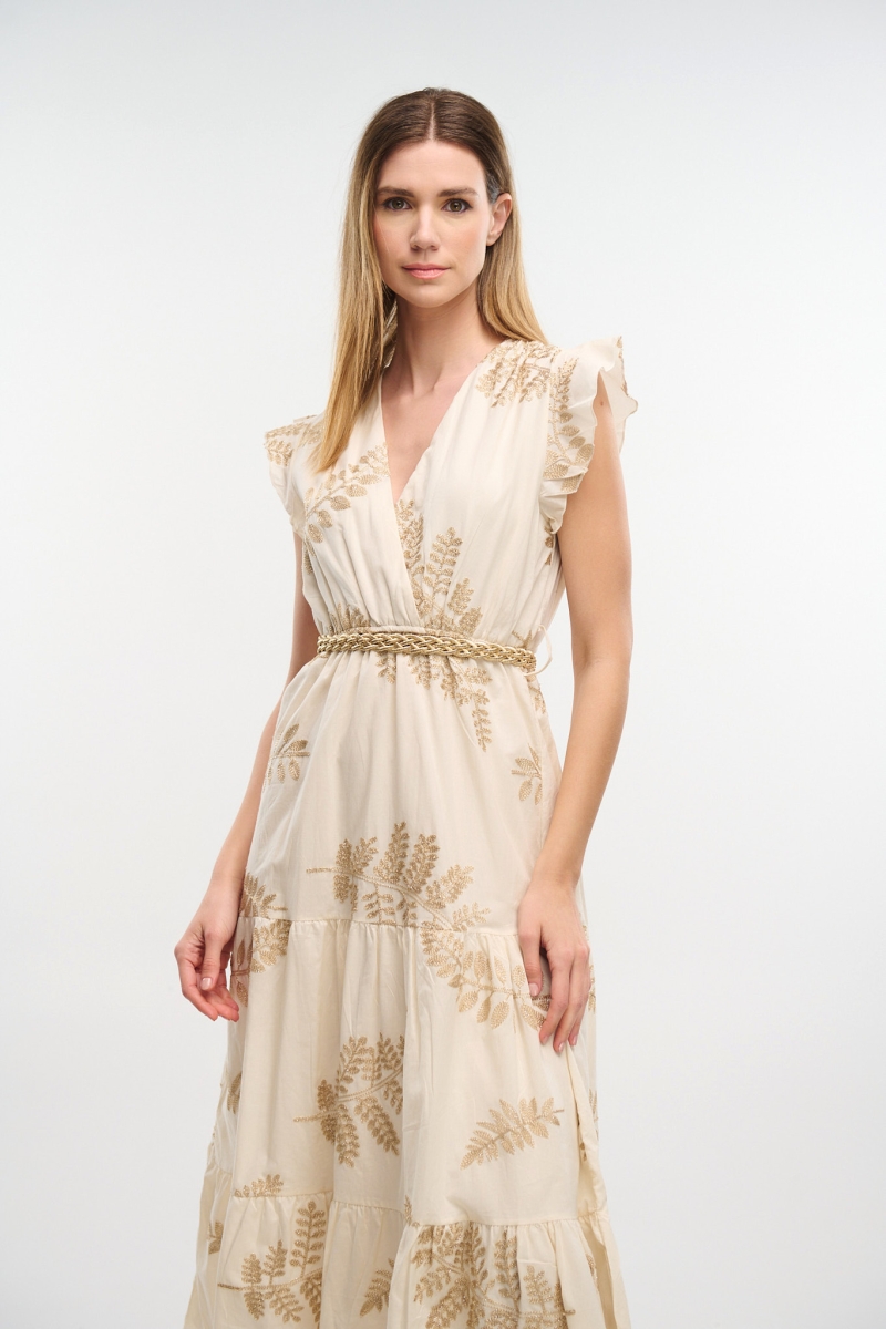 Midi Dress With Gold Details