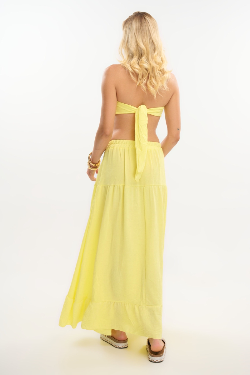 Crepe Tie-Front Top & Maxi Skirt Set