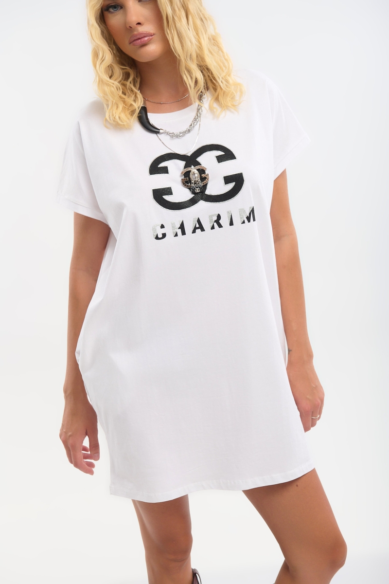 Short Sleeve Dress with Strass – Chic & Sparkling